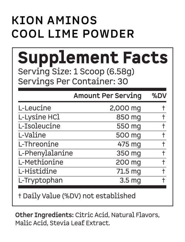 Cool Lime Aminos Powder Supplement Facts