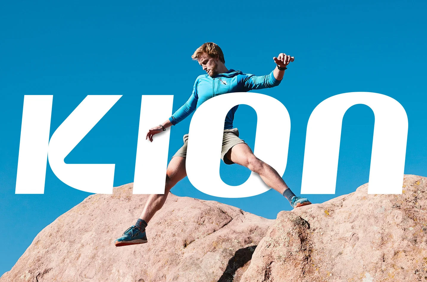 Man running down a mountain