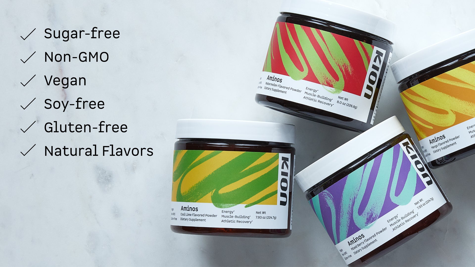 Sugar-free, Non-GMO, Vegan, Soy-free, Gluten-free, Natural Flavors