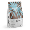 A 5 oz bag of Kion Clean Coffee dark roast whole bean, featuring a brown and light blue burst design on a white background.