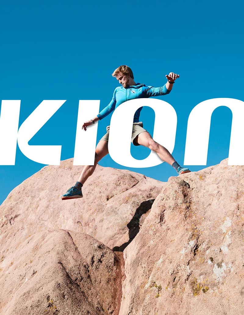 Man running down a mountain