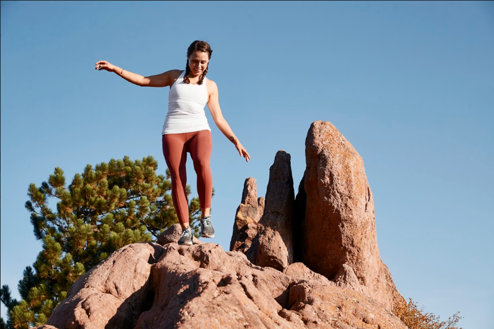 Woman outdoors on rock formation
