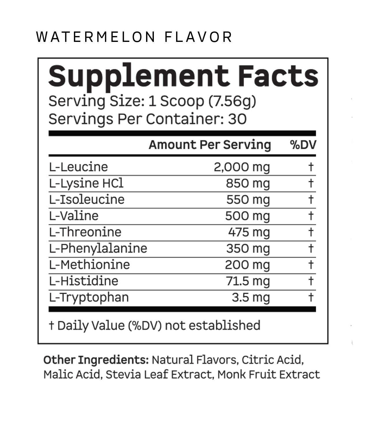 Watermelon Aminos supplement facts